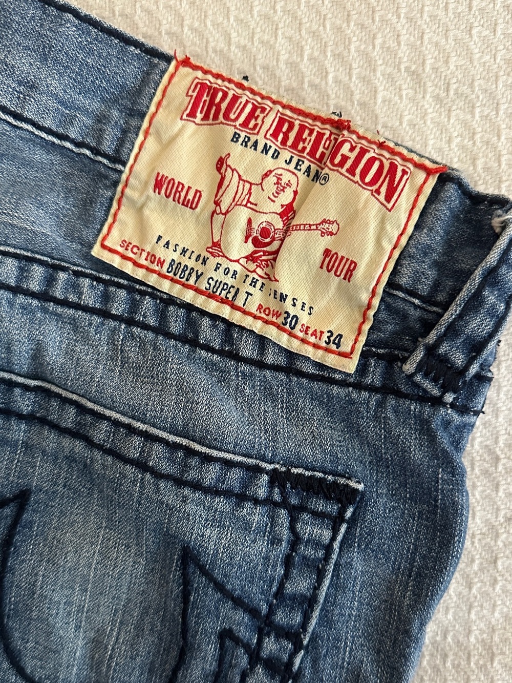 True Religion Men's Medium Blue Slim Straight Jeans